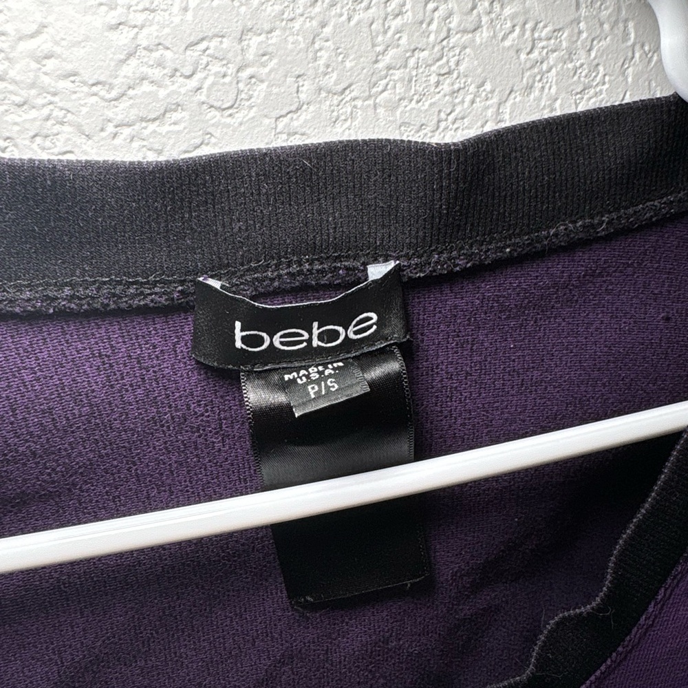BEBE Purple and Black Colorblock Scoop Neck Dress - Picture 2 of 4